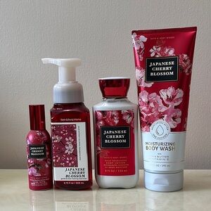 NIB Bath & Body Works Japanese Cherry Blossom 4 Pieces Full Size Set